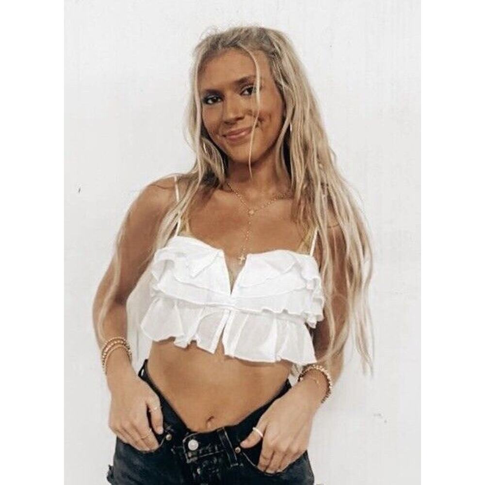 HyFve Layered Ruffled Crop Cami-MEDIUM